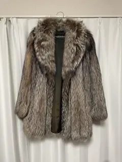 シルバーフォックスファーコート　毛皮　オーバーサイズ