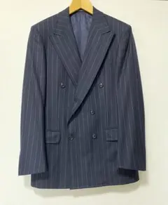 Green Lbel Relaxingダークグレーストライプダブルジャケット46