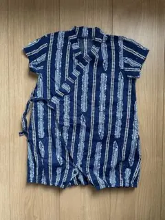 ベルメゾン 甚平風ロンパース 新幹線柄　80cm