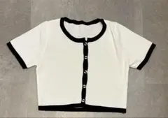 SHEIN　ボタン付きニット半袖トップス