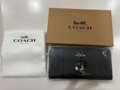 COACH コーチ スヌーピー 長財布　ブラック　黒のサムネイル