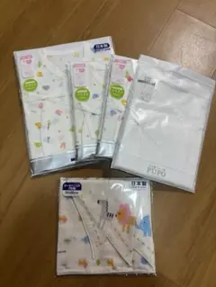 【新品未開封】ミキハウス　PUPO 新生児　コンビ肌着　短肌着 ガーゼハンカチ