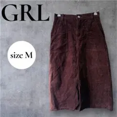 GRL グレイル　ダークブラウン コーデュロイタイトスカート M ブラウン