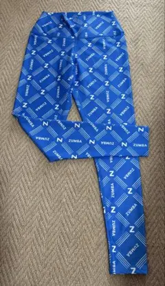 ZUMBA ロゴプリント レギンス 青