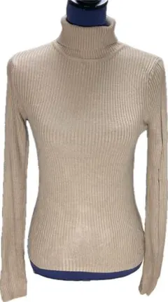 モカMOCA 洗えるタートルネックニットセーター　スリムタイト