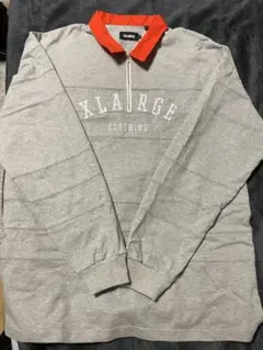 XLARGE グレー/オレンジ ジップアップトレーナー