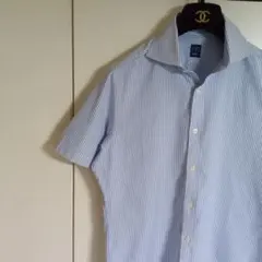 BEAMS F オックスフォード ロンドンストライプ カッタウェイカラーシャツМのサムネイル