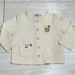 ミキハウス　クリーム色カーディガン80