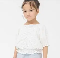 新品★タグ付き　BREEZE レーストップス　半袖ブラウス 80