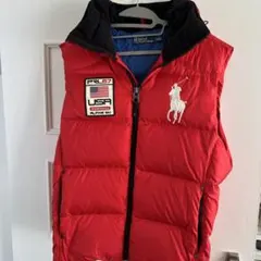 RALPH RAURENT ポロラルフローレン ダウンベスト Ｌ　メンズ 赤