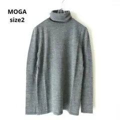 MOGA モガ タートルネック カットソー ウール100% グレー サイズ2のサムネイル