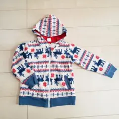 110:SKIP LANDトナカイ柄ジップアップフリースジャケットジャンパー