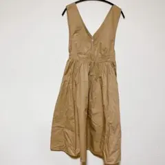 匿名◆COLZA 【M】ベージュ Vネック ノースリーブ ワンピース カジュアル