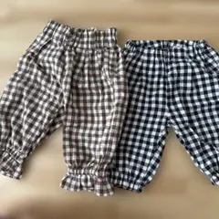 キッズ ギンガムチェック ロングパンツ 2点セットのサムネイル