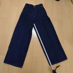 GUワイドデニムパンツ インディゴ