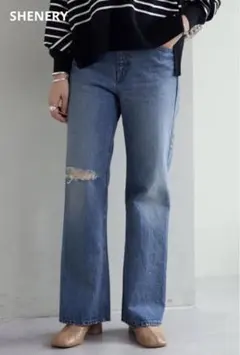 【新品】SHENERY シーナリー ダメージデニムパンツ ジーンズ 36