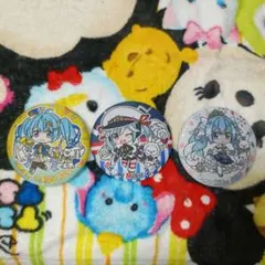 雪ミク缶バッジ +雪ミクアクリルスタンド4個セット