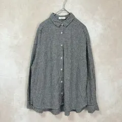 【美品】earth music&ecology ギンガムチェック シャツ F 黒