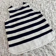 【ships シップス】ホワイト　ネイビー　ボーダー　ノースリーブ　タンクトップ