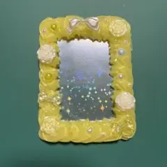 【Y02】硬質トレカケース　ホイップデコ　イエロー　オーロラ　お花(B8サイズ)