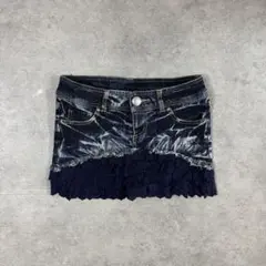 00s リズリサ デニム ミニスカート レース 姫カジ 平成ギャル y2k