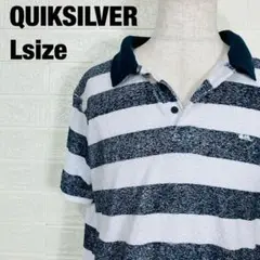 QUIKSILVER クイックシルバー ボーダー柄 ポロシャツ　404のサムネイル