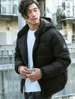 【美品】BAYFLOW ブラック ダウンジャケット フード付き