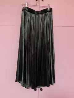 アイボリーコート　ベロアスカートプリーツスカート ロングスカート