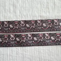 38mm幅両面プリントポリコットンリボンセット(くまゴシック)