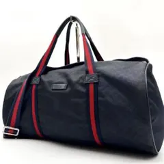 GUCCI GG柄 シェリーライン ボストンバッグ ナイロン 2way 黒