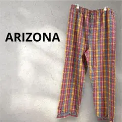 ARIZONA チェック柄 リラックスパンツ