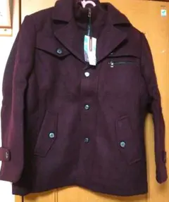 ワインレッド ダブルブレスト チェスターコート