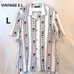 VINTAGE E.L レーヨンシャツ L マリア柄 メキシカン 白 総柄のサムネイル