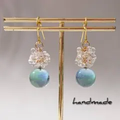 ≪339 ブルー≫レジンピアス 500円