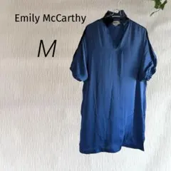 Emily McCarthy ダークブルー バルーンスリーブ ワンピース M