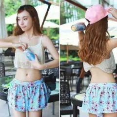 2016年新作水着！アイボリーレースブラと花柄パンツの3点セット 新品・送料無料