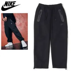 新品 2XL ナイキ テックフリース オープンヘム パンツ スウェットパンツ 黒