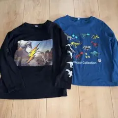 西松屋　恐竜 長袖カットソー ロンT 110cm 2枚セット