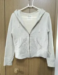 セポ ベージュ ショート丈 パーカー フード 長袖 厚手 綿 M 38 秋 冬