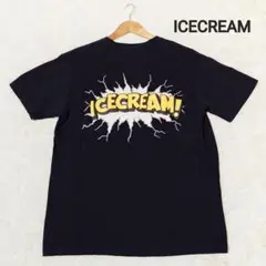 希少 ICECREAM【L】Tシャツ 半袖 両面発泡プリント 黒 ☆美品☆
