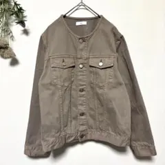 Ottilie オティーリエ｜ノーカラーデニムジャケット｜Gジャン｜くすみカラー