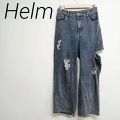 Helm ダメージ加工ハイウエストデニムジーンズ Lサイズ ☆3057