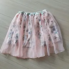 花柄 チュールスカート ピンクのサムネイル