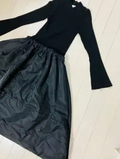 LANVIN en Bleu　ランバンオンブルー　異素材ロングワンピース