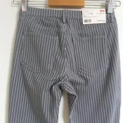 [新品タグ付き]ユニクロプリントレギンスパンツ　ストライプ レディース S