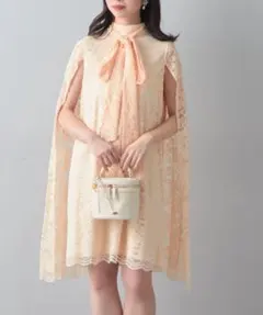 新品タグ付き　SALON by Chico ボウタイポンチョレースワンピース