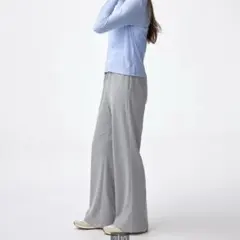 リブイージーパンツ(丈長め76.0cm)