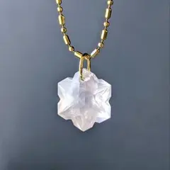 K18 ローズクォーツ 3.9ct ネックレスチャーム ペンダントトップ