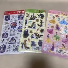 ディズニー　ペタペタシール　3点セット