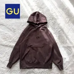 【ジーユー】ヘビーウェイトビッグスウェットパーカ　長袖　茶色　L ゆったり